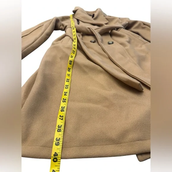 SHEIN Faux Wool Double Breasted Peacoat Trench Coat Womens Large 8/10 NWT - Picture 7 of 11